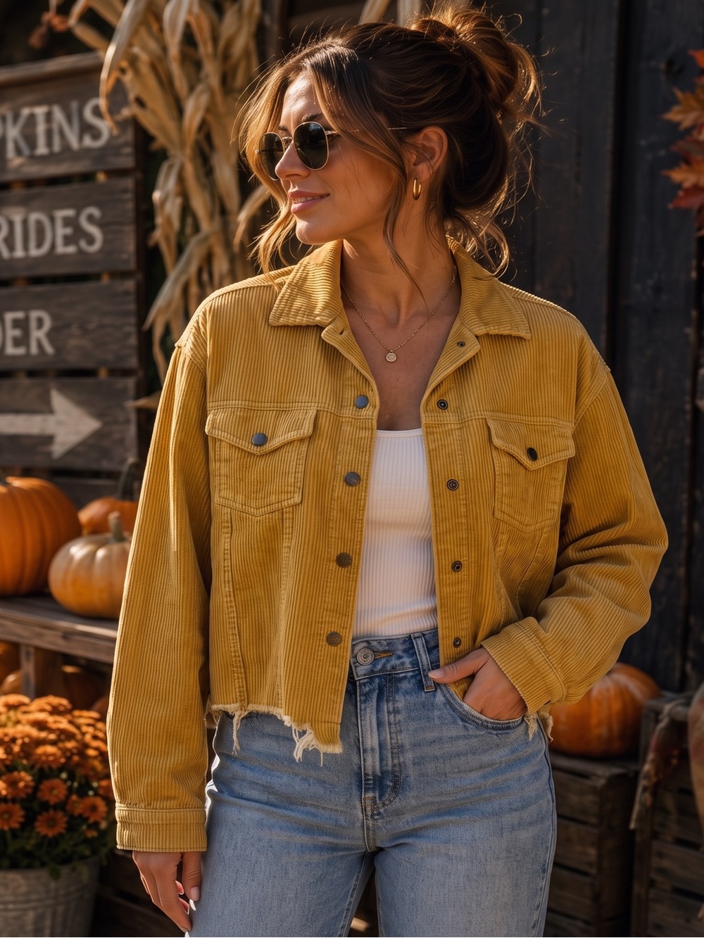 POL Distressed Corduroy Jacket